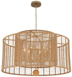 Jayna 42 3/4" Wide Silver Natural Jute 12-Light Modern Drum Chandelier