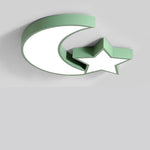 Star Moon Flush Mount Ceiling Light LED Metal Dimmable Baby Kids Lights