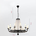 Empire Wagon Wheel Chandelier - 8/10/12 Candle Lights,20'' Adjustable Chain, Crystal Accents