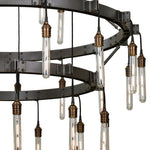 Kalco Stuyvesant 48" Matte Gun Metal 36-Light 3-Tier Ring Chandelier