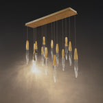 Kindjal 18"H x 40"W 14-Light Crystal Multi-Light Pendant in Aged