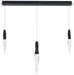 Kindjal 18"H x 40"W 3-Light Crystal Multi-Light Pendant in Black
