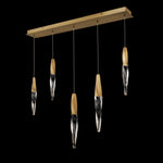 Kindjal 18"H x 40"W 5-Light Crystal Multi-Light Pendant in Aged B