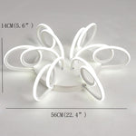 Modern Chrysanthemum Flower Shaped Metal Silica Gel Flush Mount Ceiling Light for Bedroom