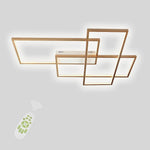 Overlapping Rectangles Aluminum Geometric Style Flush Mount Lighting LED Ceiling Light
