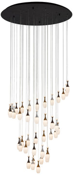 La Botella 41.3" Deep Taupe/Brushed Aluminum/Brushed Gold Chandelier