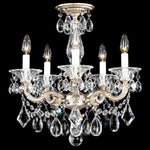 La Scala 19.5"H x 18"W 5-Light Crystal Semi-Flush Mount in Antiqu