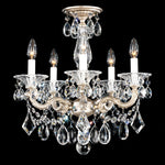 La Scala 19.5"H x 18"W 5-Light Crystal Semi-Flush Mount in Antiqu