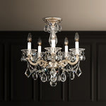 La Scala 19.5"H x 18"W 5-Light Crystal Semi-Flush Mount in Antiqu
