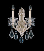 La Scala Wall Sconce, 2-Light, Antique Silver, Clear Swarovski Crystal, 16.5"H (5070-48S AY7Q2)