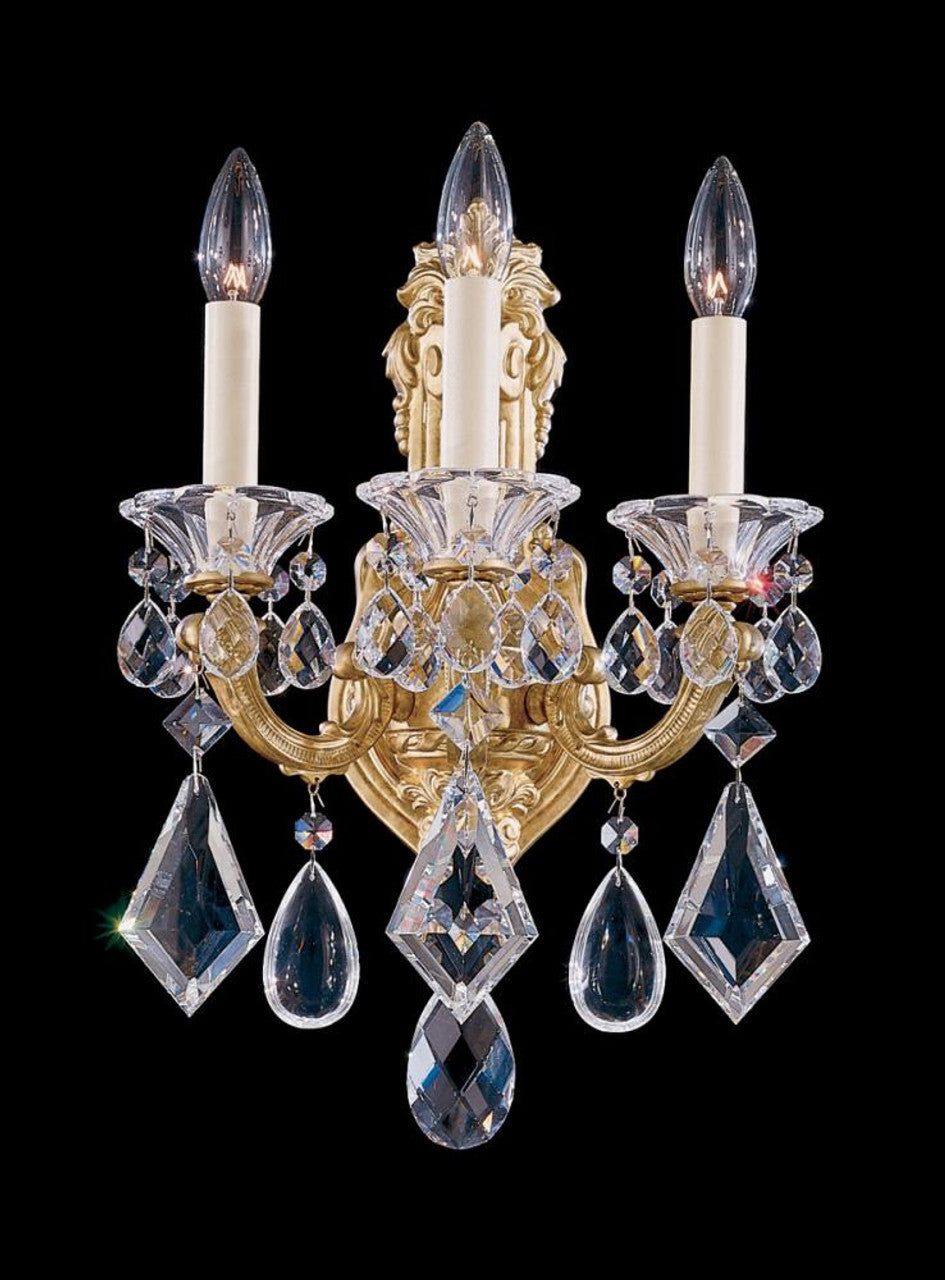 La Scala Wall Sconce, 3-Light, Heirloom Gold, Clear Heritage Crystal, 17"H (5071-22 1PAYD)