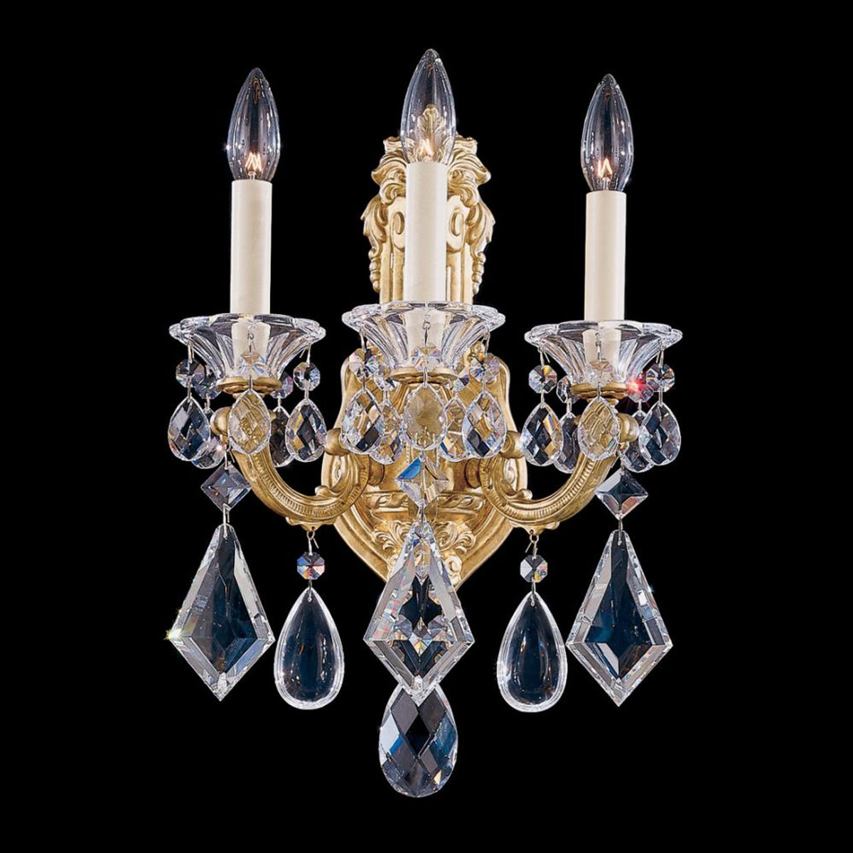 Sarella Wall Sconce, 2-Light, Polished Stainless Steel, Clear Heritage Crystal, 23"H (RS8332N-401H 1HWVU4)
