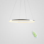 LED Circular Sturdy Modernistic Brushed Nickel Pendant Light With Remote Controller