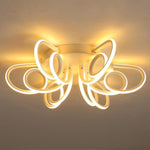 Modern Chrysanthemum Flower Shaped Metal Silica Gel Flush Mount Ceiling Light for Bedroom
