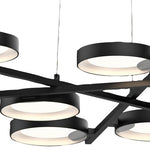 Light Guide Ring 48 1/4"W Black 9-Light LED Pendant Light