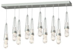 Link 44.5" Rectangular Platinum Long Pendant w/ Clear Glass & Whit