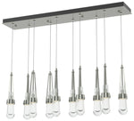 Link 44.5" Rectangular Sterling Long Pendant with Clear Glass