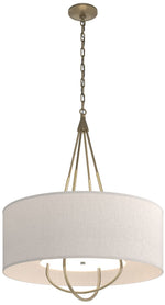 Loop Pendant - Gold - Modern Brass - Flax Shade