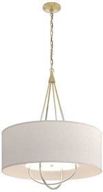 Loop Pendant - Modern Brass - Sterling - Flax Shade
