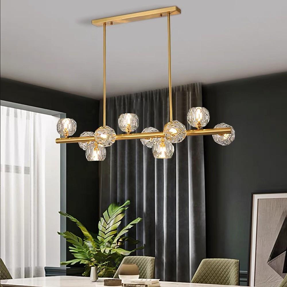 Metal Crystal Flush Mount Ceiling Light Globe Cluster LED Light