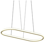 Luna 33.5" Wide Brass 3500K Racetrack Pendant