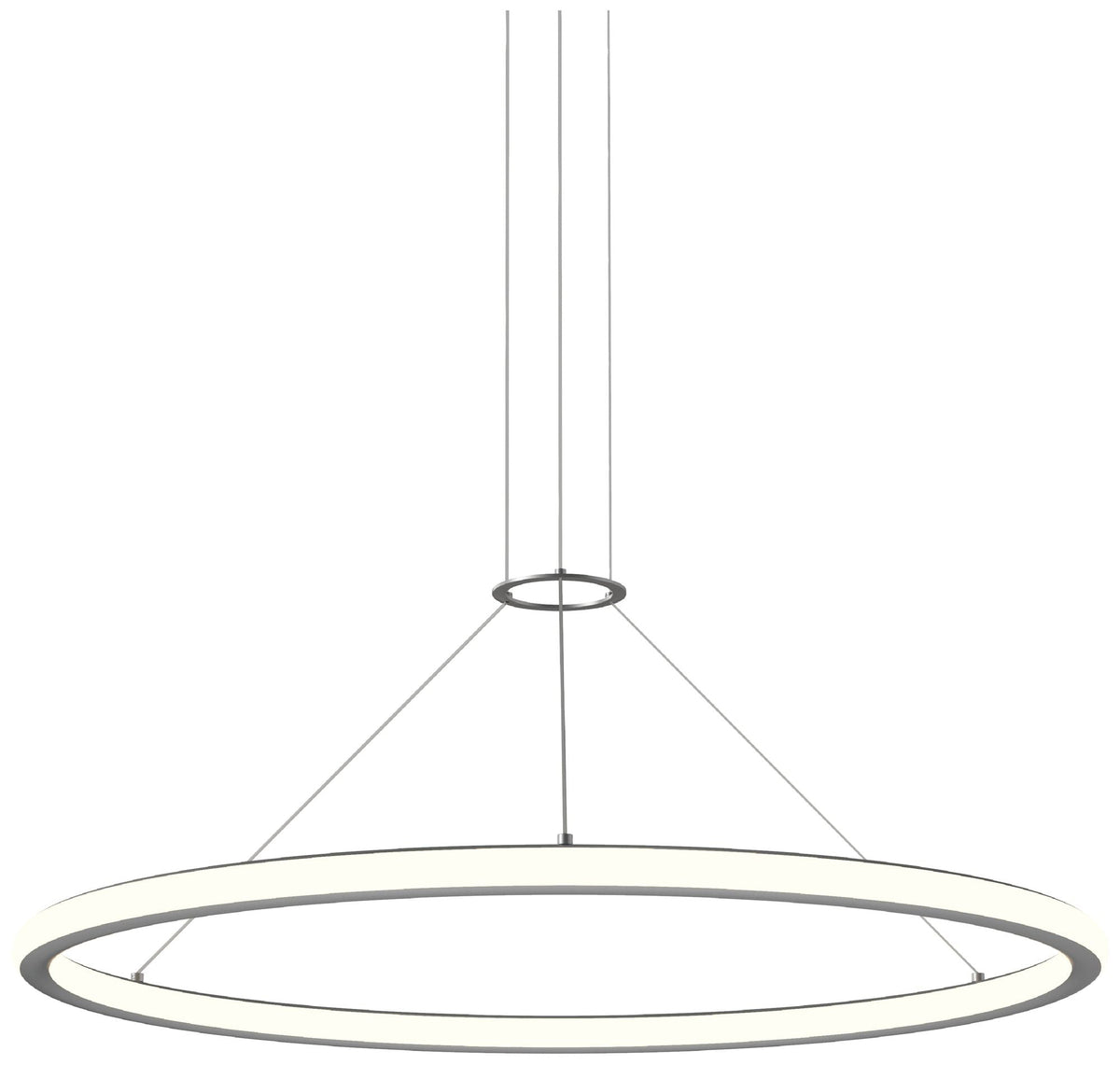 Luna 36" Round LED Pendant w/ 20' Cord (3500K) - Satin Aluminum