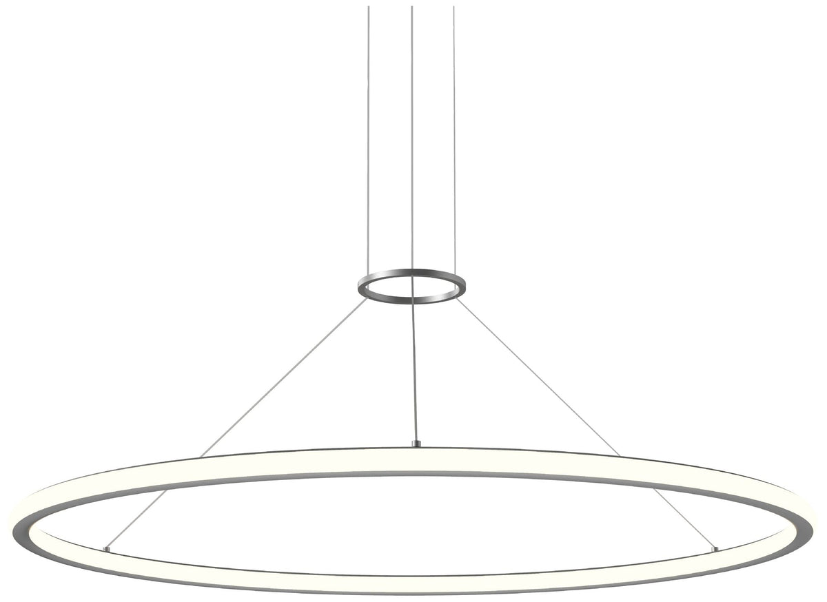 Luna 48" Round LED Pendant w/ 20' Cord (2700K) - Satin Aluminum