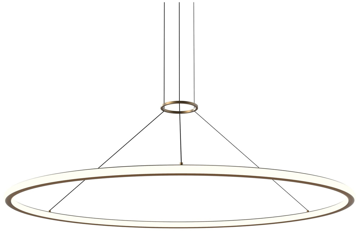 Luna 60" Round LED Pendant w/ 20' Cord (3500K) Painted Brass