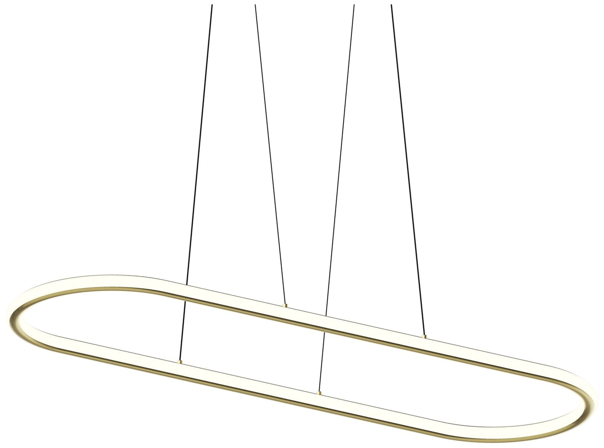 Luna 61.5" Wide Brass 3500K Racetrack Pendant
