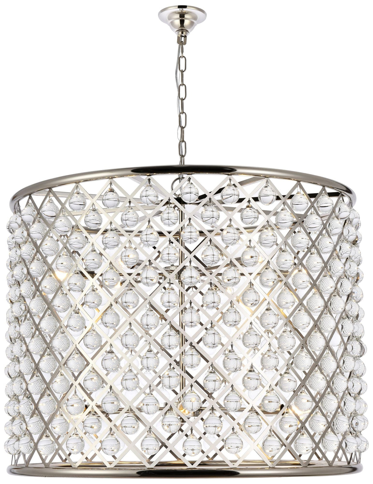 Madison 12 Light Polished Nickel Chandelier Clear