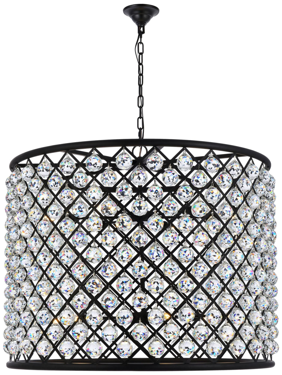 Madison 12 Lt Matte Black Chandelier Clear
