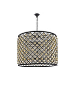 Madison 12 Lt Matte Black Chandelier Golden Teak