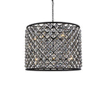 Madison 12 Lt Matte Black Chandelier Silver Shade (Grey)