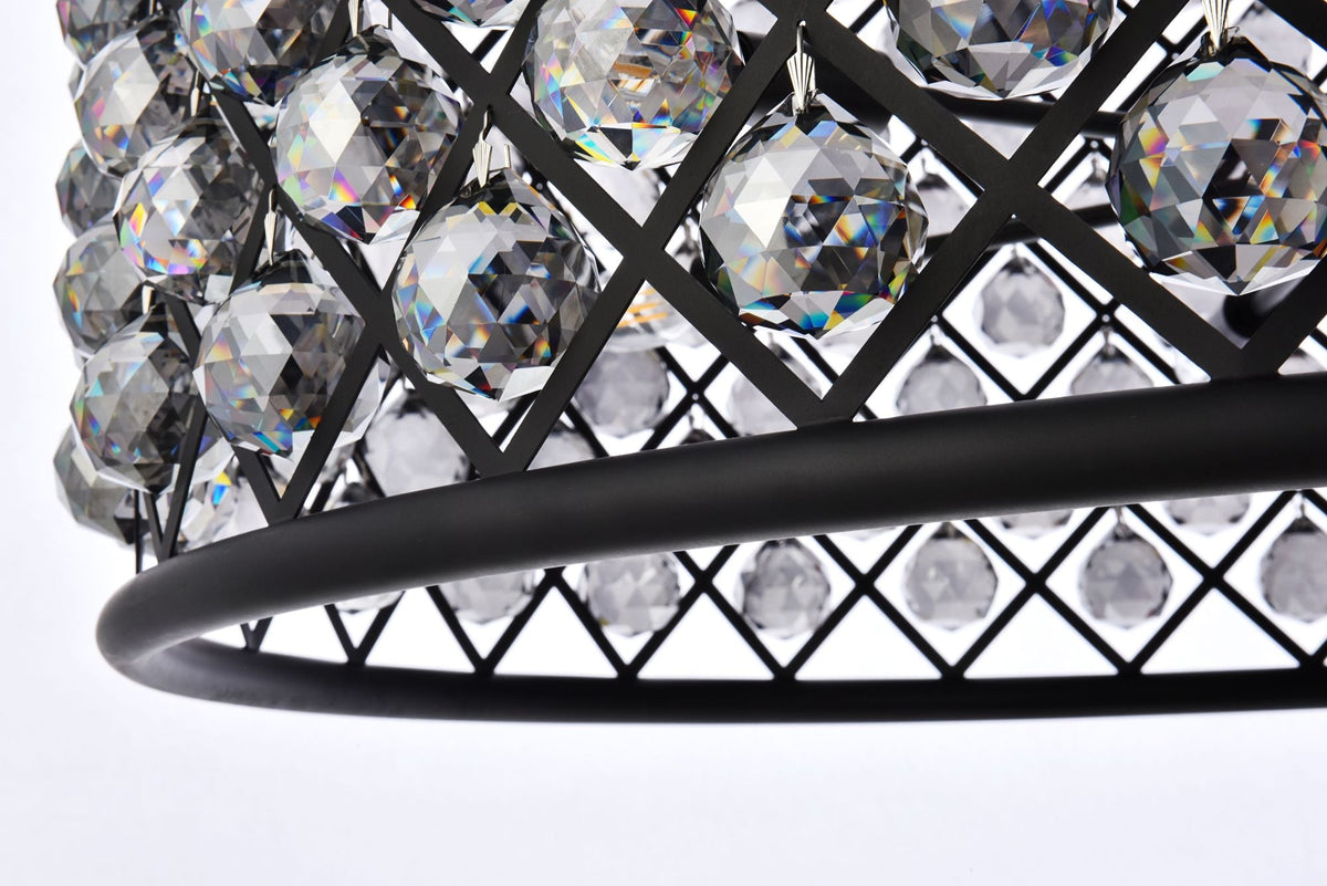Madison 12 Lt Matte Black Chandelier Silver Shade (Grey)