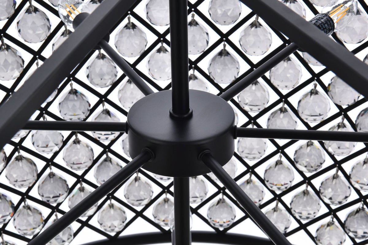 Madison 12 Lt Matte Black Chandelier Silver Shade (Grey)