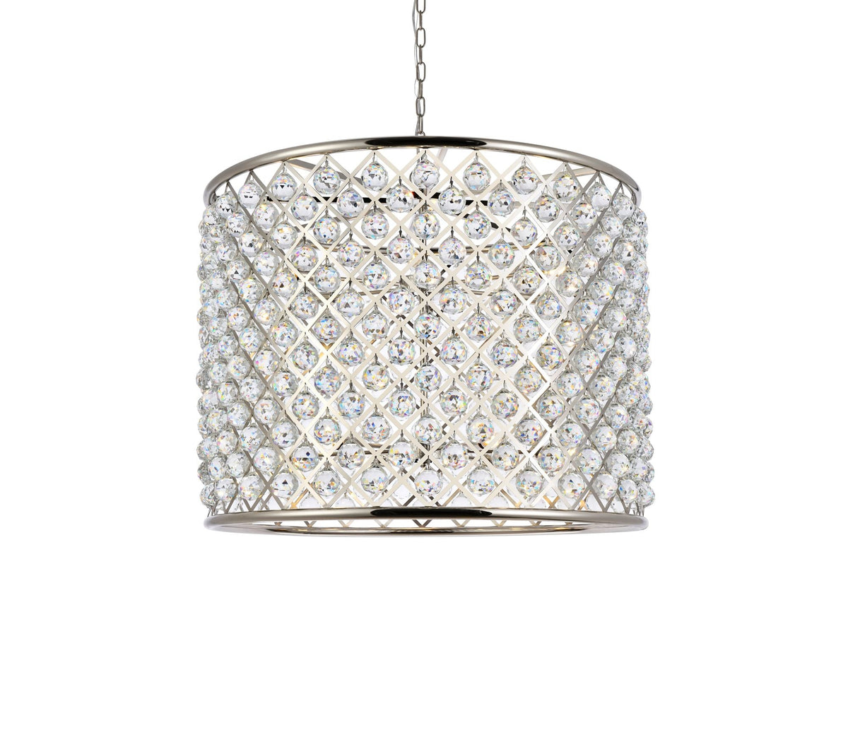 Madison 12 Lt Polished Nickel Chandelier Clear