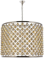 Madison 12 Lt Polished Nickel Chandelier Golden Teak