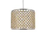 Madison 12 Lt Polished Nickel Chandelier Golden Teak