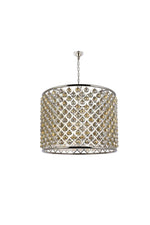 Madison 12 Lt Polished Nickel Chandelier Golden Teak