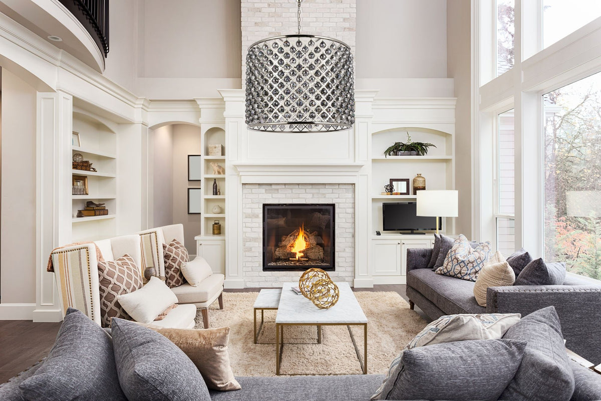 Madison 12 Lt Polished Nickel Chandelier Silver Shade (Grey)