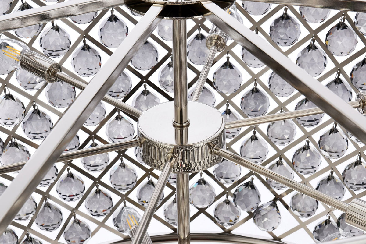 Madison 12 Lt Polished Nickel Chandelier Silver Shade (Grey)