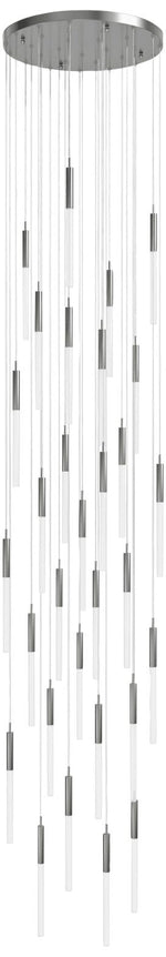 Main St. 30" Wide Polish Nickel LED Multi-Light Pendant