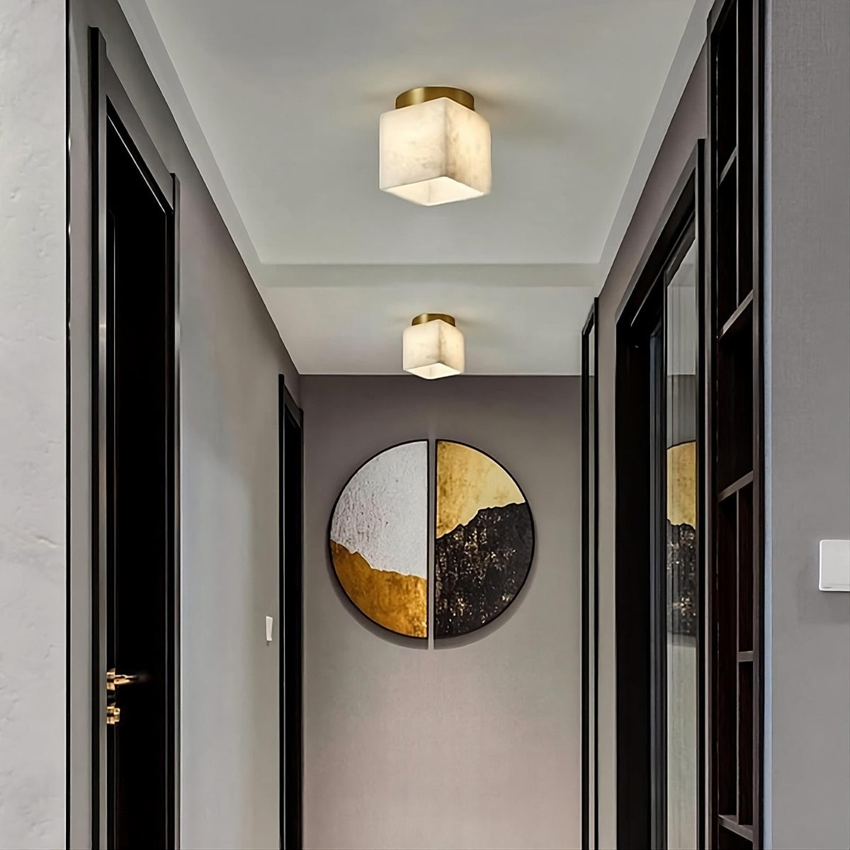 Natural Marble Hallway Ceiling Light Fixture