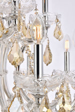 Maria Theresa 38" Wide Chrome and Golden Crystal Chandelier