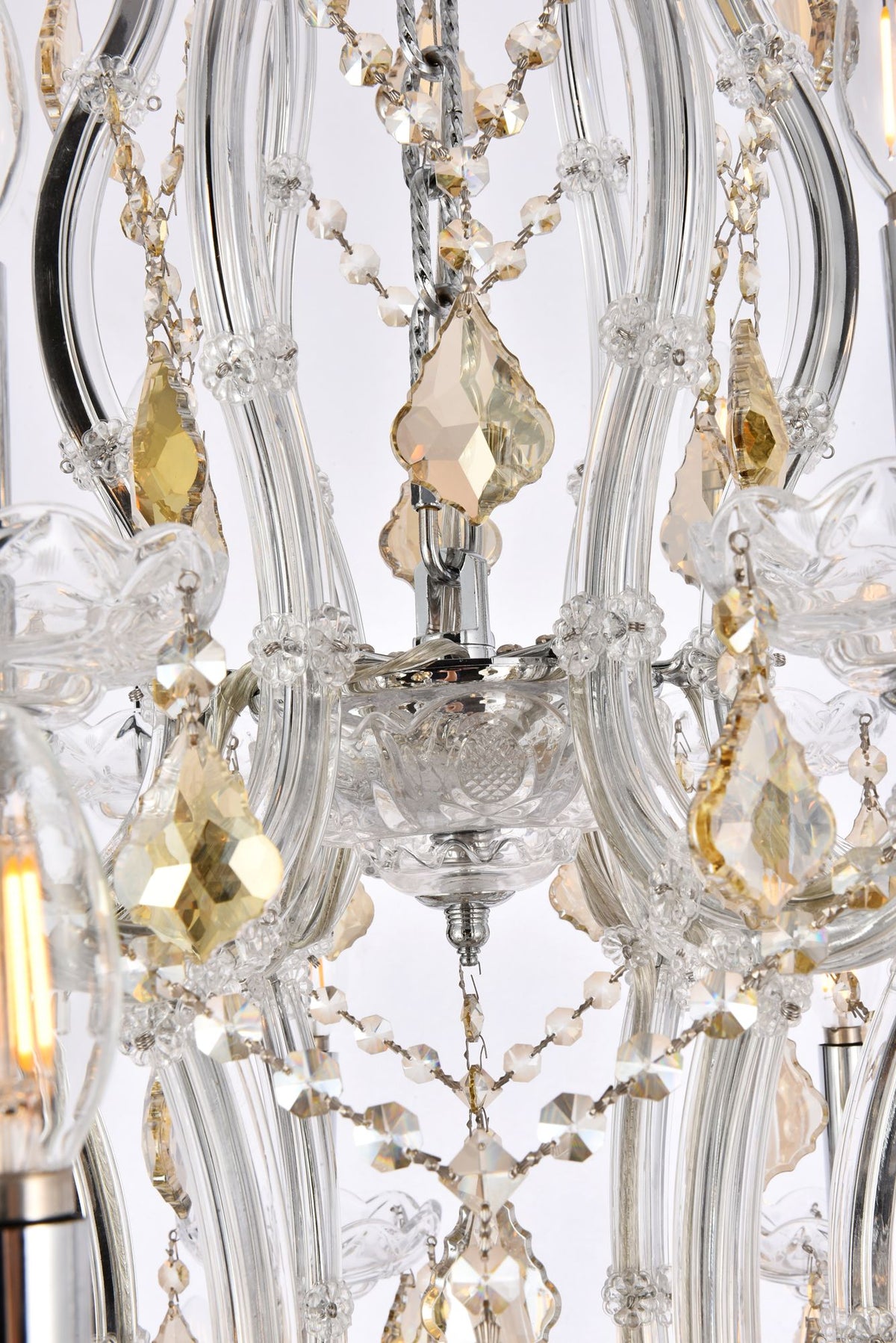 Maria Theresa 38" Wide Chrome and Golden Crystal Chandelier