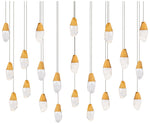Martini 7"H x 53"W 23-Light Crystal Multi-Light Pendant in Aged B