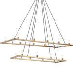 Cascadian Chandelier, 21-Light, Aged Gold Brass, Opal Glass Shade, 39.38"L (C75221AG 305XUWN)