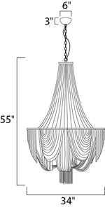 Maxim Chantilly 34" Wide Nickel Jewelry Chain Chandelier