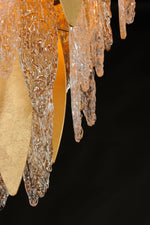 Maxim Majestic 32 1/2" Wide Gold Leaf and Glass Chandelier