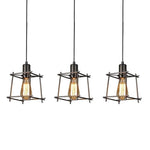Square Metal Lantern Design LED Black Industrial Pendant Lighting Chandeliers